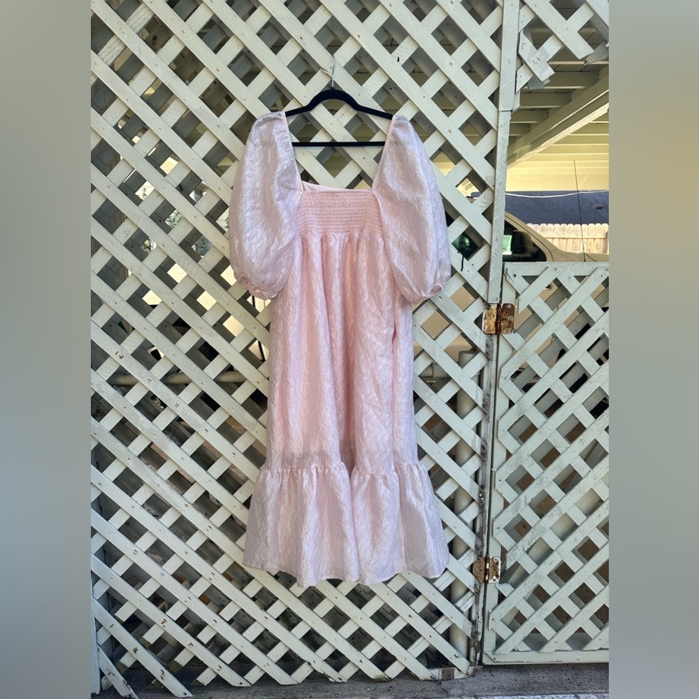 Anthropologie Textured Puff-Sleeve Dress - Picture 8 of 8